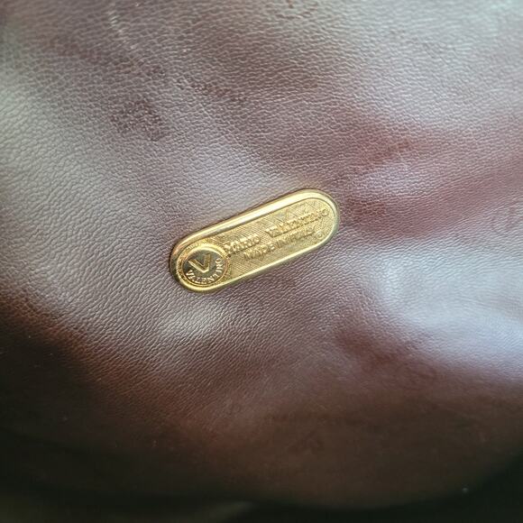 Mario Valentino Vintage Duffle Boston Tote Bag Handbag Large Travel Brown Logo - Picture 8 of 16